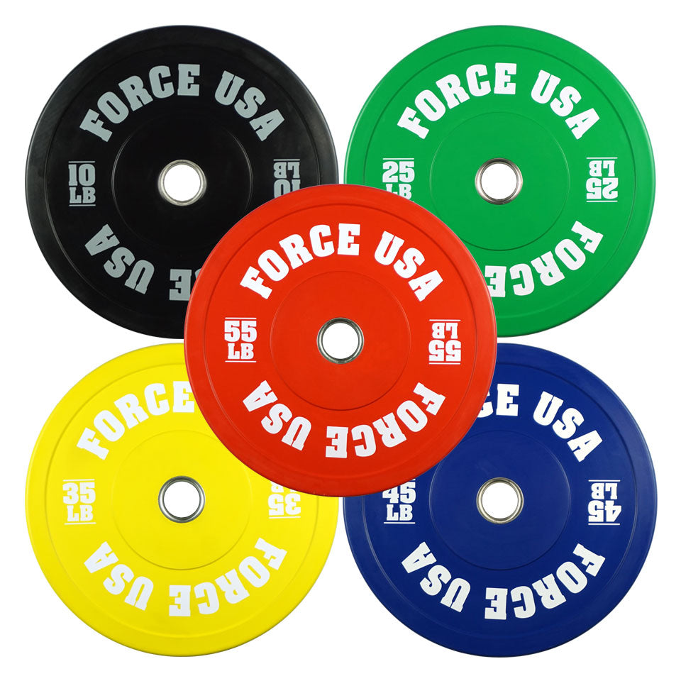 Force USA Pro Grade Colored Bumper Plates LBS